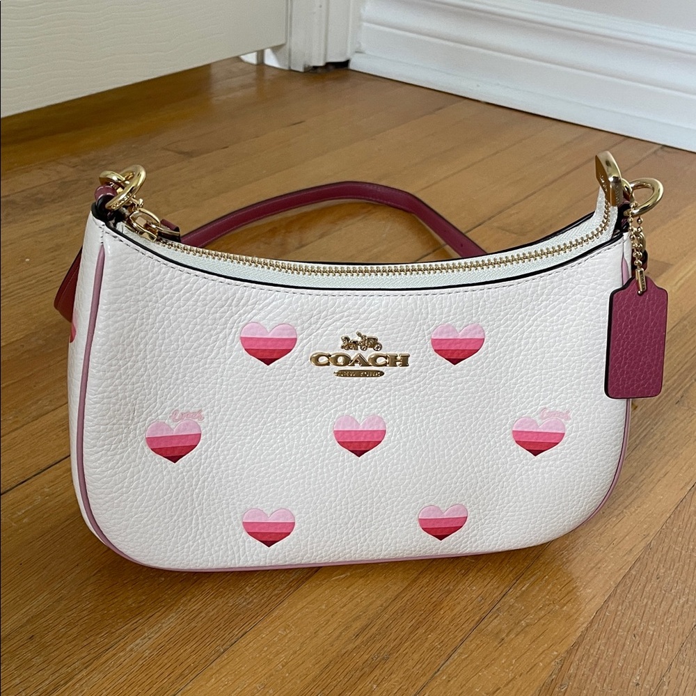 Coach Teri Crossbody Heart Design Leather Bag